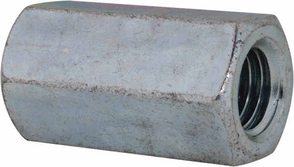 M12x1.75 Metric Coarse, 36mm OAL Steel Standard Coupling Nut