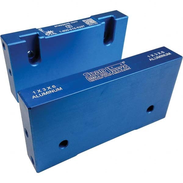 Snap Jaws 6MAJ-300 Vise Jaw: 6" Wide, 3" High, 1" Thick, Flat 