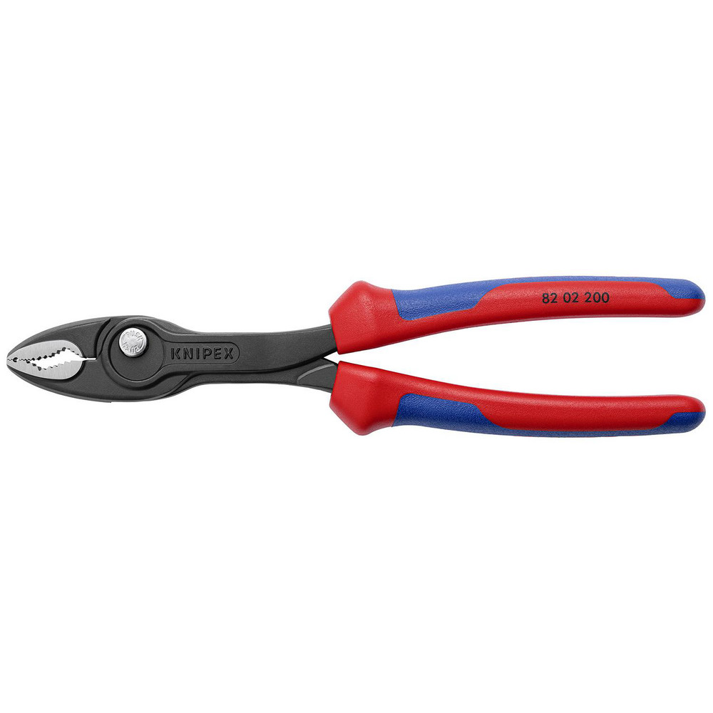 Slip Joint Pliers; Jaw Texture: Serrated ; Jaw Length: 1in ; Jaw Width: 1.75 ; Overall Length: 8.00 ; Thin Nose: No ; Maximum Jaw Opening: 0.875