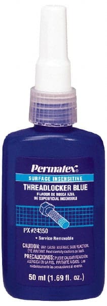 Permatex. 24350 Threadlocker: Blue, Liquid, 50 mL, Bottle 