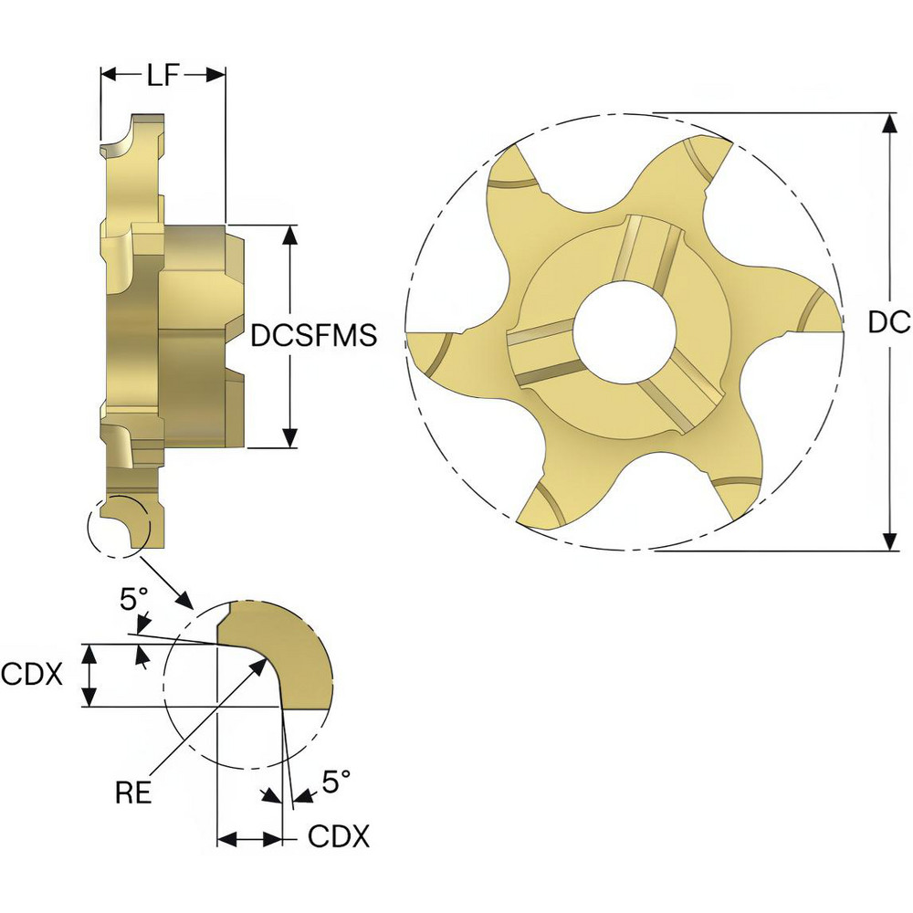 Seco - Corner Rounding Milling Tip Insert: R335.14217CR25012Z6M03 ...