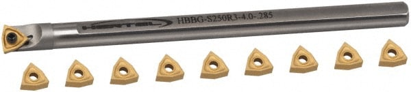 0.286" Min Bore Smallest Bar, 1" Min Bore Largest Bar, Steel Indexable Boring Bar Set