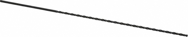 Extra Length Drill Bit: 3/32" Dia, 118°  Point, High Speed Steel - Oxide Finish, 5-1/2" Flute Length, 8" OAL, Spiral Flute, Straight-Cylindrical Shank, Series 950E