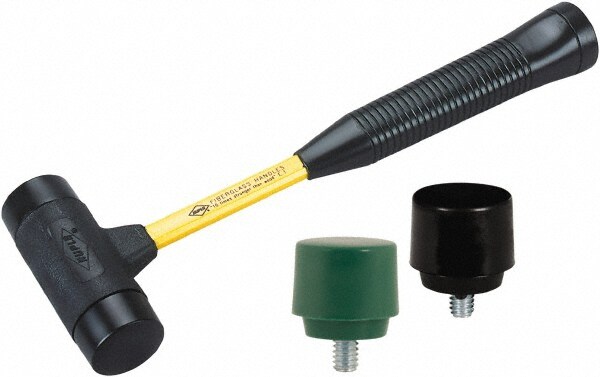 Non-Marring Hammer: 9 oz, 1" Face Dia, Zinc Head