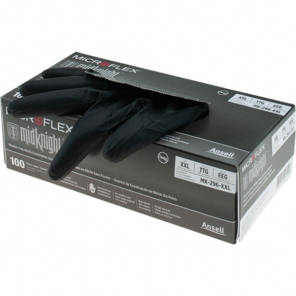 Microflex Midknight Black Nitrile Gloves - 100 per Box - Medical Warehouse