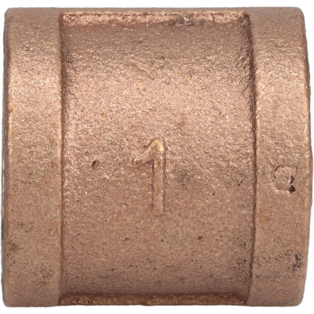 Brass Pipe Coupling: 1" Fitting, Threaded, FNPT x FNPT, Class 125, Lead Free