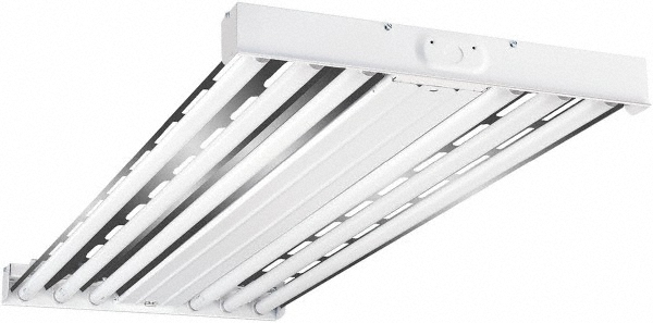 4 Lamps, 54 Watts, Fluorescent, High Bay Fixture - 48" Long x 2-15/32" High x 19-17/32" Wide, 120-277 Volt, Steel Housing