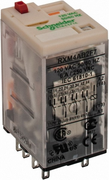 14 Pins, 1.2 VA Power Rating, Ice Cube Electromechanical Plug-in General Purpose Relay