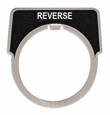 Square D Half Round, Aluminum Legend Plate - Reverse - Black Background, White Letters, 1.18" Hole Dia | Part #9001KN207