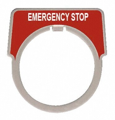 Round, Aluminum Legend Plate - Emergency Stop