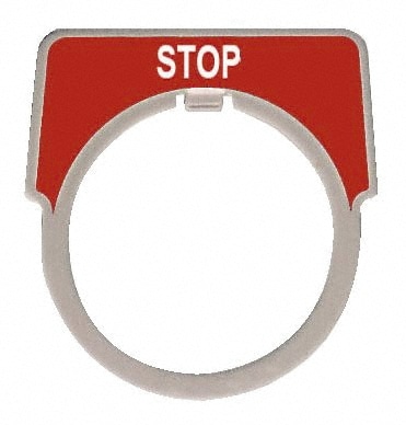 Half Round, Aluminum Legend Plate - Stop