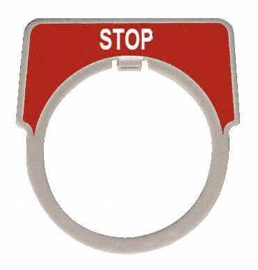 Half Round, Aluminum Legend Plate - Stop