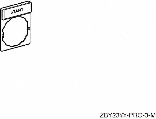 Rectangular, Legend Plate - Start - Black and Red Background, White Letters, 30mm Wide x 40mm High