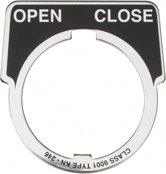 Half Round, Aluminum Legend Plate - Open-Close