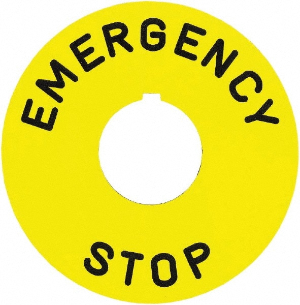 Round, Plastic Legend Plate - Emergency Stop