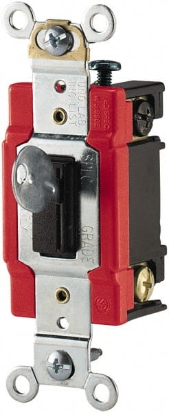 Cooper Wiring Devices AH1221L 1 Pole, 120 to 277 VAC, 20 Amp, Specification Grade Key Lock Wall Switch 