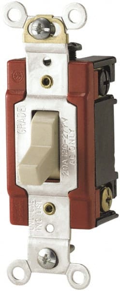 Cooper Wiring Devices AH1221LTV 1 Pole, 120 to 277 VAC, 20 Amp, Specification Grade Toggle Wall Switch 