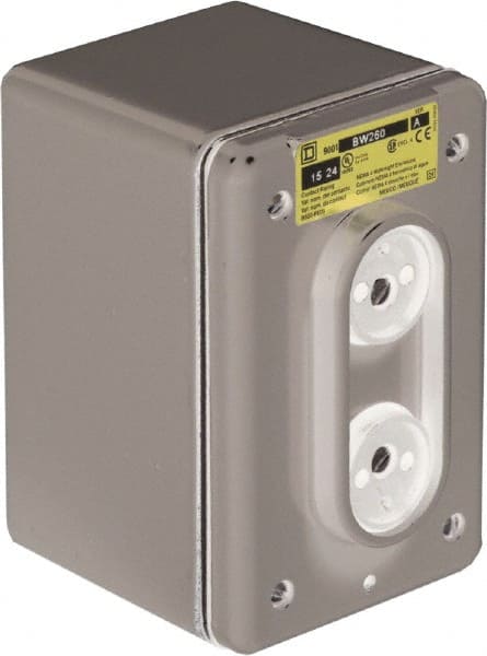 Schneider Electric 9001BW260 Push-Button Control Station: Momentary, 2NO/2NC, Blank 