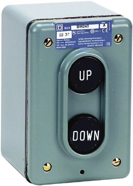 Schneider Electric 9001BW243 Pendant Control Station: Maintained, 2NO, Up & Down 