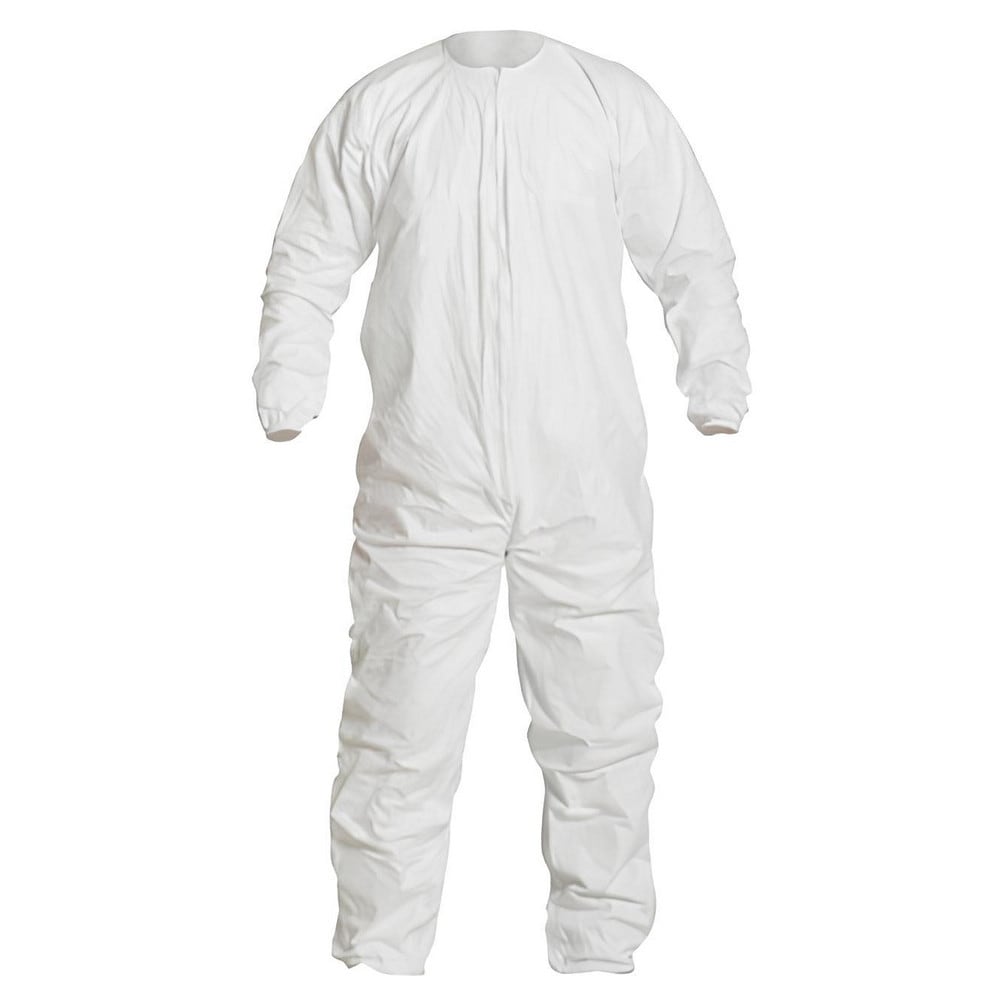 Disposable Coveralls: Size Small, Film Laminate, Zipper Closure