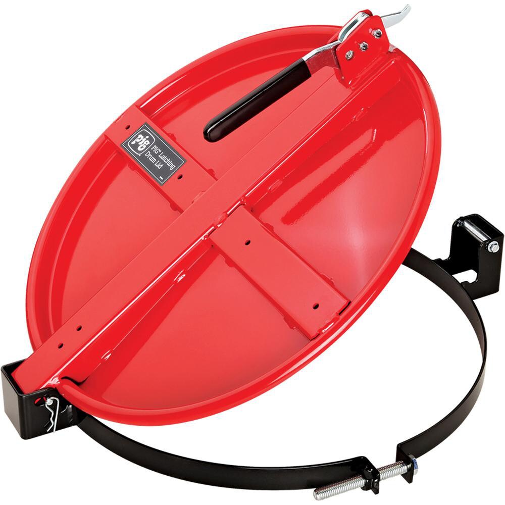 Drum Covers, Liners & Sheets; Compatible Drum Capacity (Gal): 20.00; 30.00 ; Type: Lid with Gasket ; Material: Powder Coated Steel ; Color: Red ; Closure Type: One-Hand Latch ; Anti-static: No