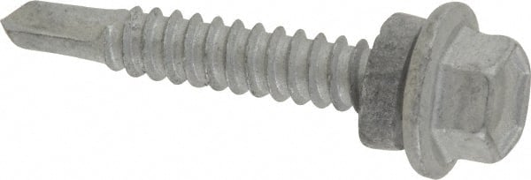 ITW Buildex 560129 1/4", Hex Washer Head, Hex Drive, 1-1/2" Length Under Head, #3 Point, Self Drilling Screw 
