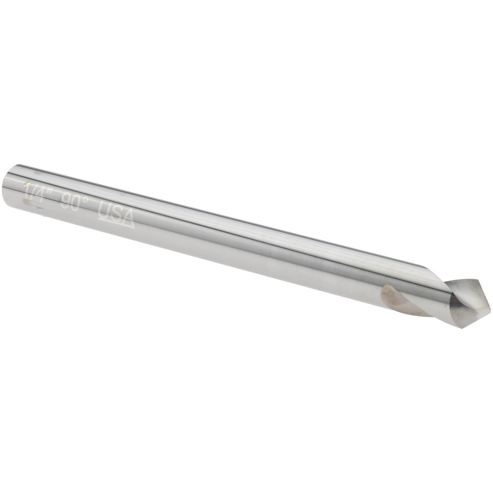 Spotting Drill: 1/4" Dia, 90 ° Point, 3" OAL, Solid Carbide