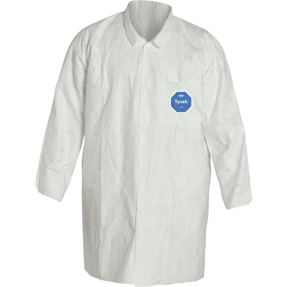 Lab Coat: 1.20 oz Material, Size Medium, Tyvek