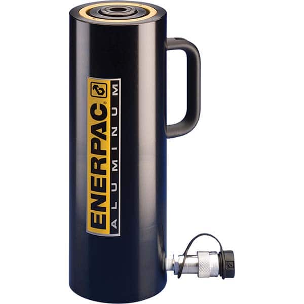 Enerpac RAC506 Compact Hydraulic Cylinder: Base Mounting Hole Mount, Black Anodized Aluminum 