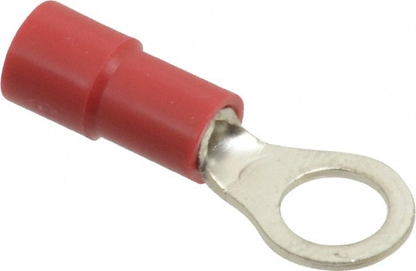 Thomas & Betts TV18-10R-XV Circular Ring Terminal: Partially Insulated, 22 to 16 AWG, Crimp Connection Image