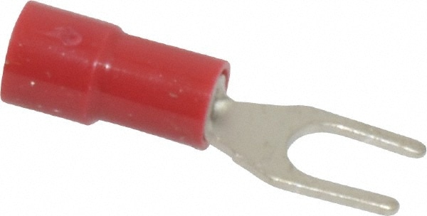 Thomas & Betts TV18-8F-XV Standard Fork Terminal: Red, Vinyl, Partially Insulated, #8 Stud, Crimp Image