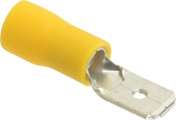 Thomas & Betts TV10-250MD-XV Wire Disconnect: Male, Yellow, Vinyl, 12-10 AWG, 1/4" Tab Width Image