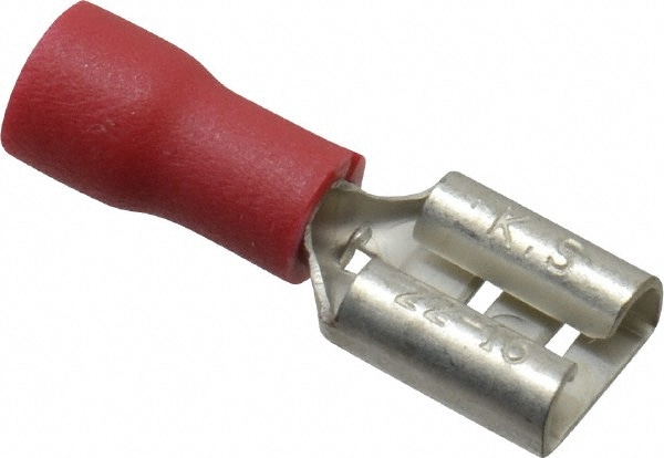 Thomas & Betts TV18-250FD-XV Wire Disconnect: Female, Red, Vinyl, 22-16 AWG, 1/4" Tab Width Image