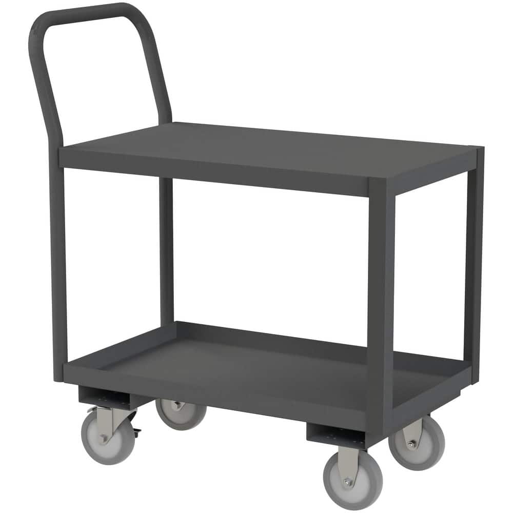 Carts; Cart Type: Low Deck Service Truck ; Caster Type: 2 Swivel/2 Rigid ; Caster Configuration: Rigid & Swivel ; Brake Type: Side Brake ; Width (Inch): 18-1/4 ; Material: Steel