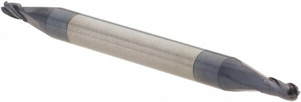 Ball End Mill: 0.0625" Dia, 0.125" LOC, 4 Flute, Solid Carbide