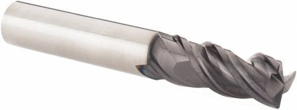SGS 33349 Corner Radius End Mill: 3/8" Dia, 1" LOC, 0.02" Radius, 3 Flutes, Solid Carbide Image