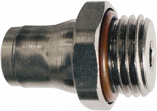 Push-to-Connect Tube x Male x Tube x Male BSPP Fitting: Connector, BSPP, 12.00 mm OD - Nickel-Plated Brass, 435 psi