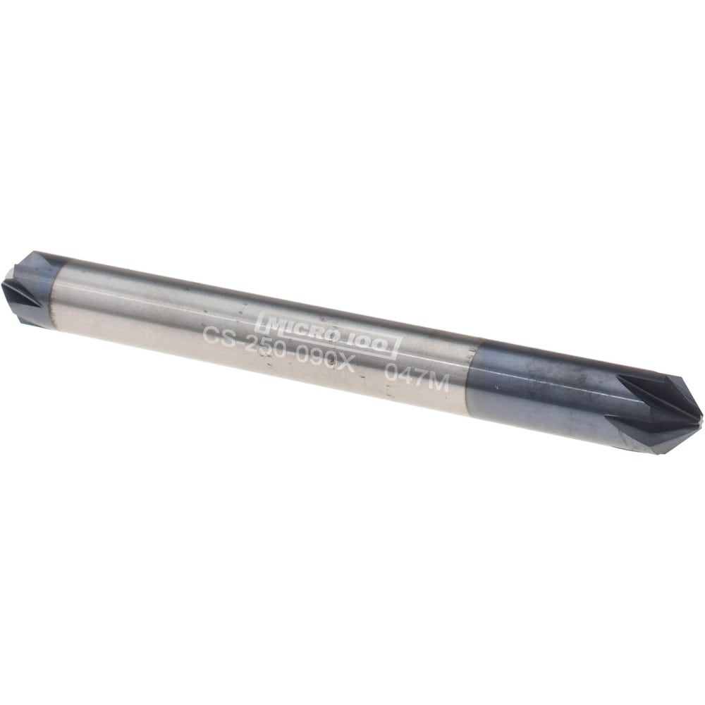 Chamfer Mill: 1/4" Dia, 6 Flutes, Solid Carbide