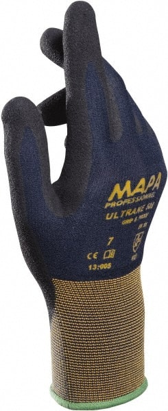 Siz Blue/Black Mechanical Hazard Grip Mapa Professional Nitrile Coated Gloves 