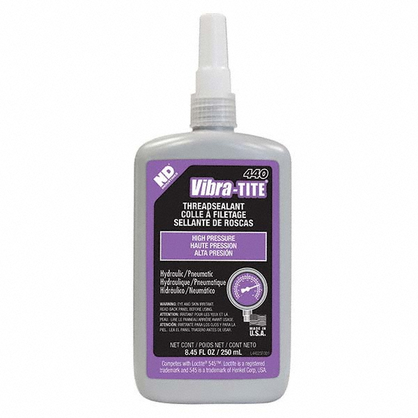 Threadlocker: Purple, Liquid, 250 mL, Bottle - Medium Strength, 300 &deg; F Max, Series 440