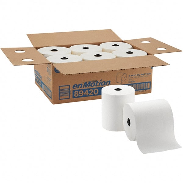 Case of (6) 700' Hard Rolls of 1 Ply White Paper Towels