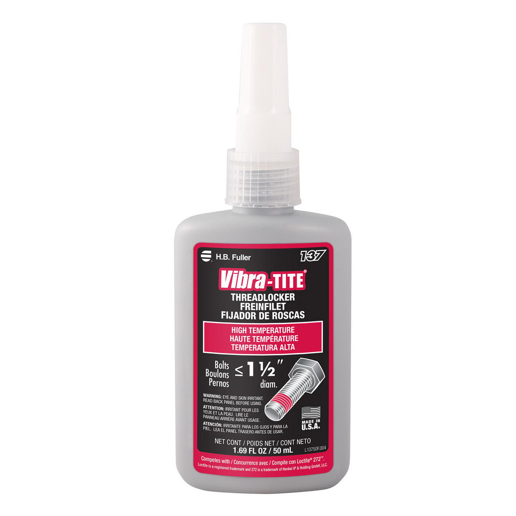 Vibra-Tite® Threadlocker: Red, Liquid, 50 mL, Bottle - High Strength, 450 ° F Max, Series 137 | Part #13750