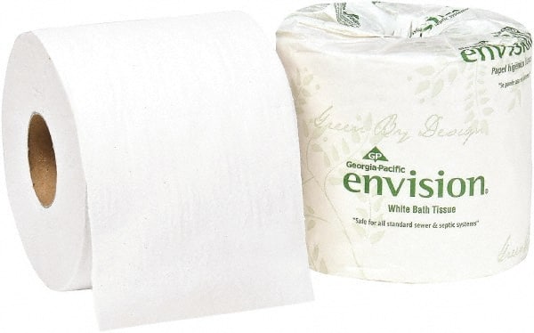 Bathroom Tissue: Standard Roll, Recycled Fiber, 2-Ply, White