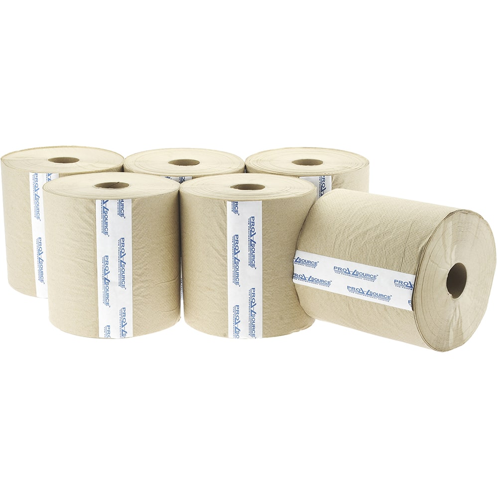 PRO-SOURCE - Paper Towels: Hard Roll, 6 Rolls, 1 Ply, Recycled Fiber ...