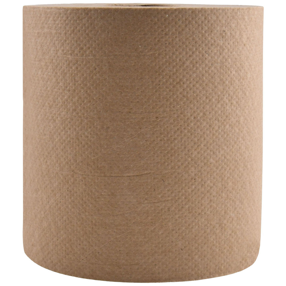 Paper Towels: Hard Roll, 6 Rolls per Case, Roll, 1 Ply, Natural, Recycled Fiber - 7-7/8" Sheet Width, 1 Sheets Per Package