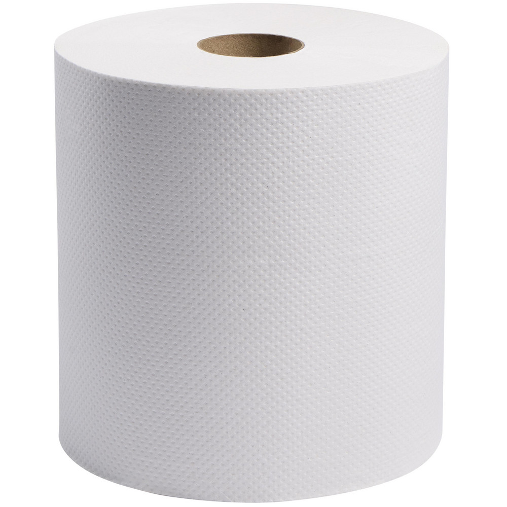 Paper Towels: Hard Roll, 6 Rolls, 1 Ply, Recycled Fiber, White