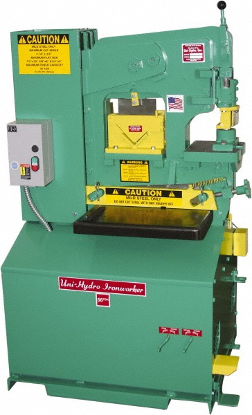 Ironworker: 6" Throat Depth, 56 Ton Punch, 1-3/8" (1/2" Mild Steel) Hole - 5 hp, 3 Phase, 220 & 480V