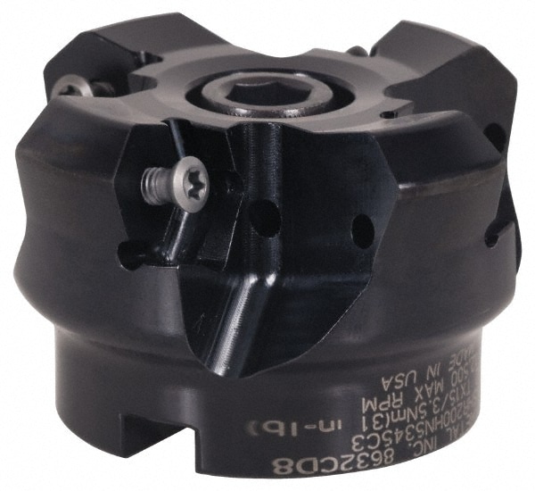 Kennametal 3747128 6" Cut Diam, 2" Arbor Hole, 4.5mm Max Depth of Cut, 45° Indexable Chamfer & Angle Face Mill Image