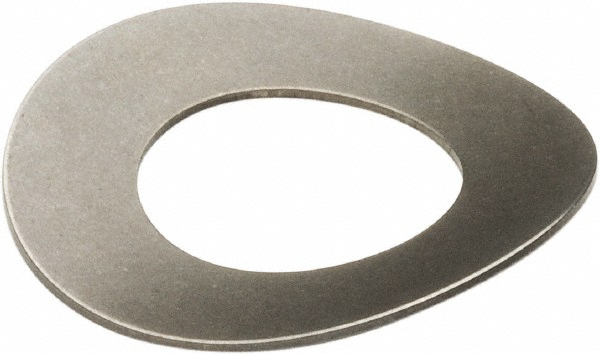 Curved Disc Spring: 0.135" ID, 0.034" OAH, 0.245" OD - Stainless Steel, Uncoated, 0.021" Deflection, 640.71 lb Load at Deflection