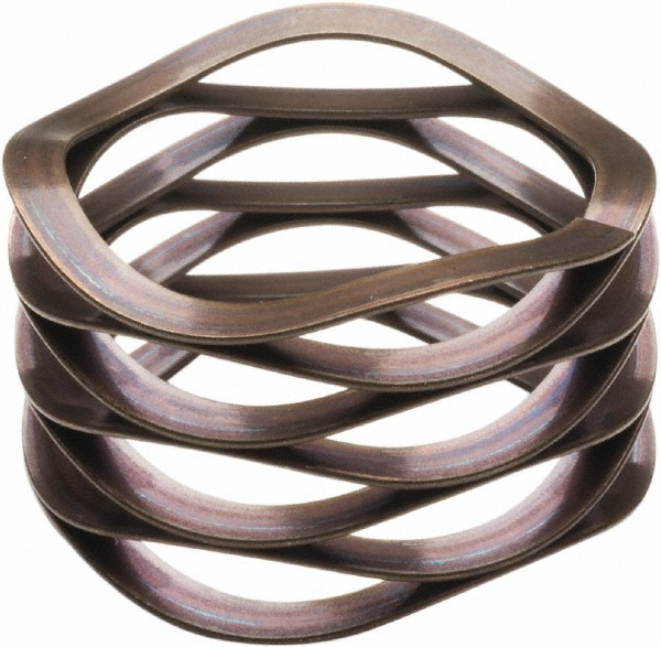 Multiwave Disc Spring: 0.25" ID, 1/4" OAH, 0.375" OD - Stainless Steel, 7 lb Load at Deflection